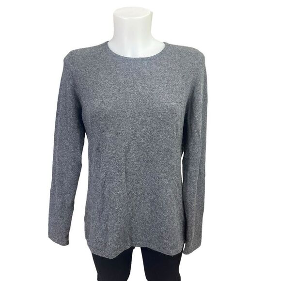 Charter Club Gray Round Neck 2-Ply Cashmere Knit Sweater Womens size medium - Picture 1 of 7